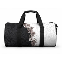 Hawaii Grayscale Hibiscus Flowers Duffle Bag