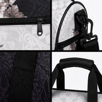 Hawaii Grayscale Hibiscus Flowers Duffle Bag