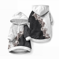 Hawaii Grayscale Hibiscus Flowers Pet Hoodie
