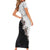 Hawaii Grayscale Hibiscus Flowers Short Sleeve Bodycon Dress Polynesian Pattern With Half Black White Version LT03