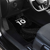 New Zealand Rugby Car Mats Sporty Silver Fern Shape with Maori Tattoos LT03 - Polynesian Pride