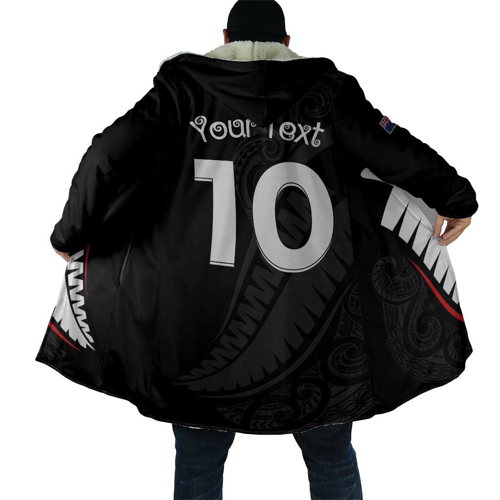 New Zealand Rugby Custom Cloak Sporty Silver Fern Shape with Maori Tattoos - Polynesian Pride