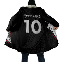 New Zealand Rugby Custom Cloak Sporty Silver Fern Shape with Maori Tattoos - Polynesian Pride