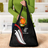 New Zealand Rugby Grocery Bag Sporty Silver Fern Shape with Maori Tattoos LT03 - Polynesian Pride
