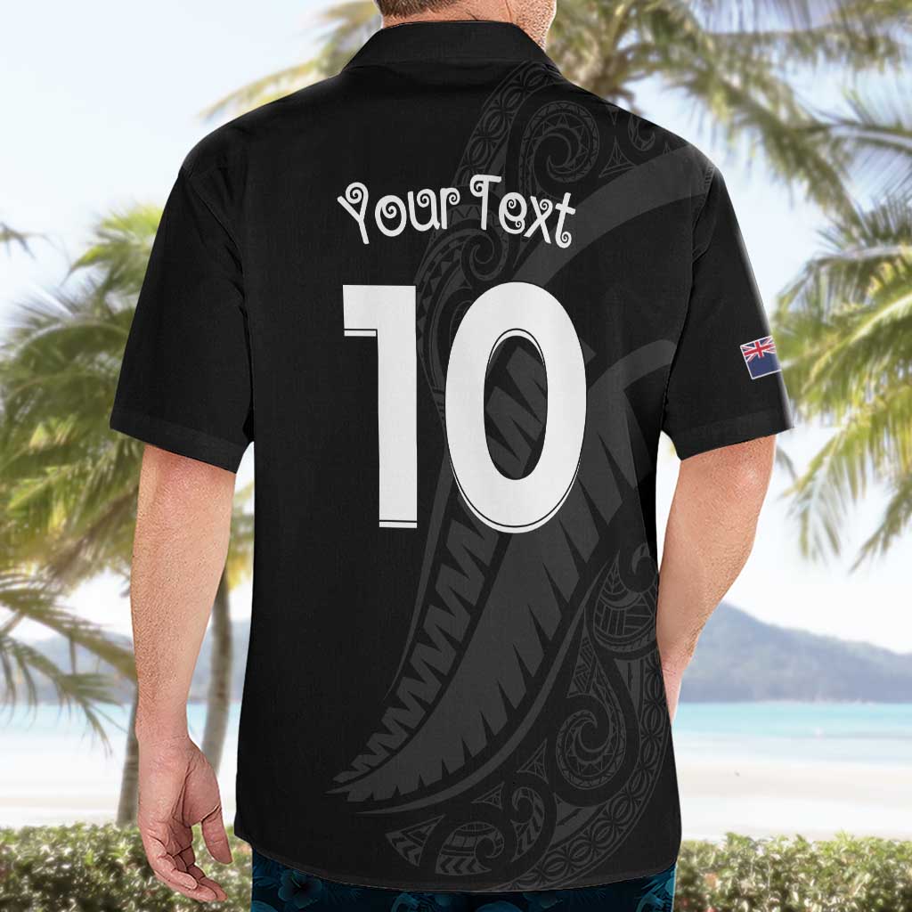 New Zealand Rugby Custom Hawaiian Shirt Sporty Silver Fern Shape with Maori Tattoos - Polynesian Pride