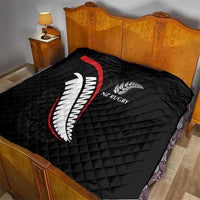 New Zealand Rugby Quilt Sporty Silver Fern Shape with Maori Tattoos LT03 - Polynesian Pride
