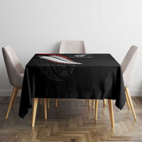 New Zealand Rugby Tablecloth Sporty Silver Fern Shape with Maori Tattoos LT03 - Polynesian Pride
