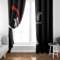 New Zealand Rugby Window Curtain Sporty Silver Fern Shape with Maori Tattoos LT03 - Polynesian Pride