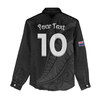 New Zealand Rugby Custom Women Casual Shirt Sporty Silver Fern Shape with Maori Tattoos LT03 - Polynesian Pride