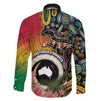 Vanuatu and Australia Together Family Matching Puletasi and Hawaiian Shirt Kangaroo with Pig Tusk Indigenous Pattern LT03 - Polynesian Pride