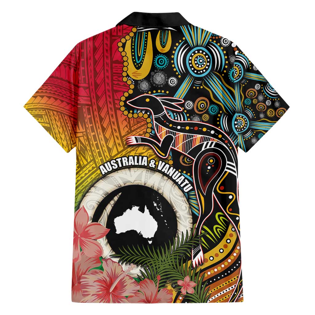Vanuatu and Australia Together Hawaiian Shirt Kangaroo with Pig Tusk Indigenous Pattern LT03 - Polynesian Pride