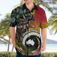 Vanuatu and Australia Together Hawaiian Shirt Kangaroo with Pig Tusk Indigenous Pattern LT03 - Polynesian Pride