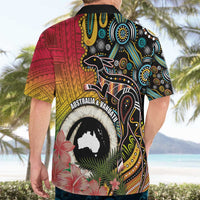 Vanuatu and Australia Together Hawaiian Shirt Kangaroo with Pig Tusk Indigenous Pattern LT03 - Polynesian Pride