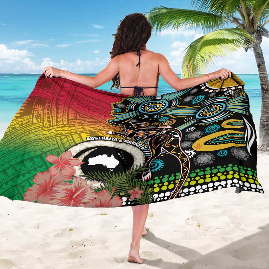 Vanuatu and Australia Together Sarong Kangaroo with Pig Tusk Indigenous Pattern LT03 - Polynesian Pride