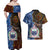 Samoa and Australia Together Couples Matching Off Shoulder Maxi Dress and Hawaiian Shirt Kangaroo and Tribal Hibiscus Aboriginal Pattern