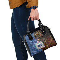 Samoa and Australia Together Shoulder Handbag Kangaroo and Tribal Hibiscus Aboriginal Pattern LT03 - Polynesian Pride
