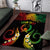 Personalised Pohnpei Independence Day Area Rug Polynesian Tattoo and Plumeria Reggae Color