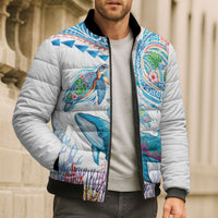 Hawaiian Turtles and Whales Bomber Puffer Jacket Polynesian Tropical Tattoo Ocean Style LT03 - Polynesian Pride