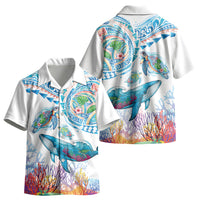 Hawaiian Turtles and Whales Kid Hawaiian Shirt Polynesian Tropical Tattoo Ocean Style LT03 - Polynesian Pride