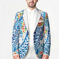 Hawaiian Turtle and Lei Blazer Tribal Kakau and Tropical Plants Human Heart LT03 - Polynesian Pride