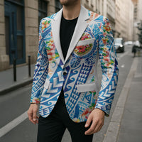 Hawaiian Turtle and Lei Blazer Tribal Kakau and Tropical Plants Human Heart LT03 - Polynesian Pride
