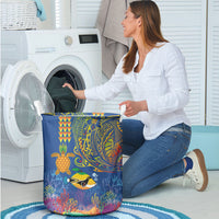 Hawaii Ocean Laundry Basket Pineapple Turtle and Mango Reef Triggerfish and Kakau Tattoo LT03 - Polynesian Pride