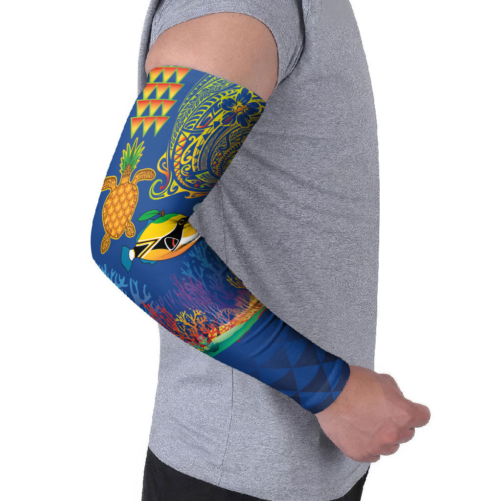 Hawaii Ocean Arm Sleeves Pineapple Turtle and Mango Reef Triggerfish and Kakau Tattoo LT03 - Polynesian Pride