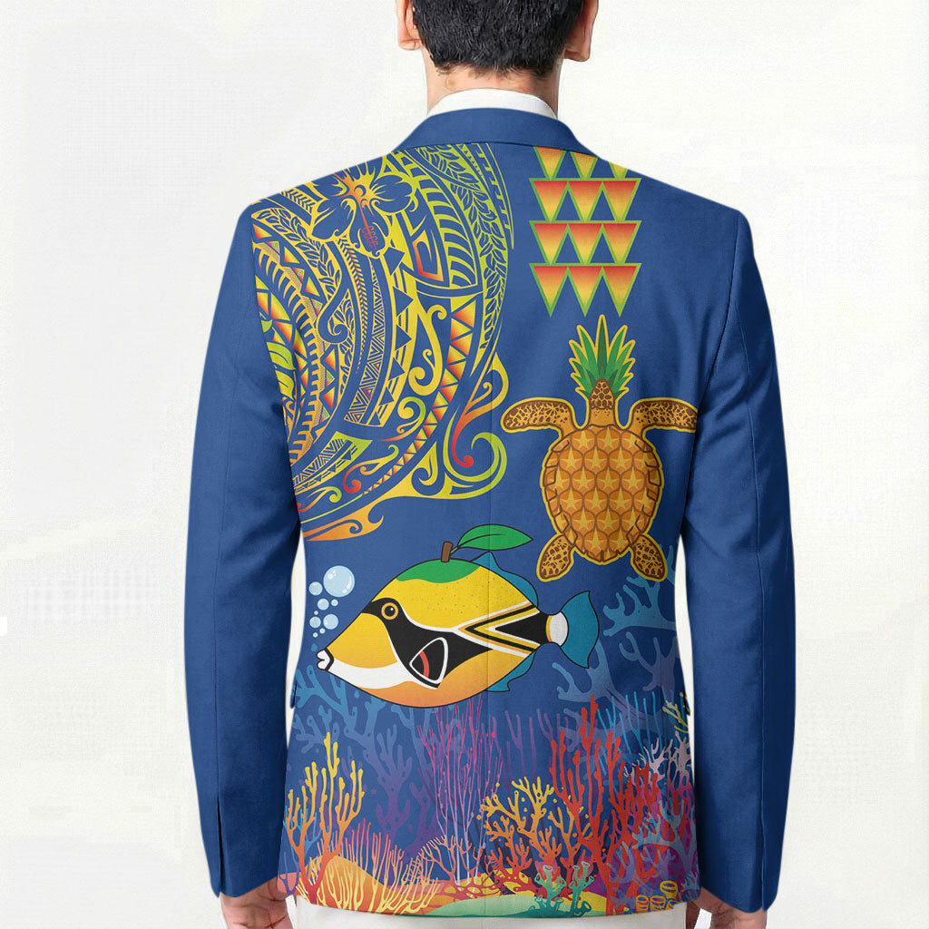 Hawaii Ocean Blazer Pineapple Turtle and Mango Reef Triggerfish and Kakau Tattoo LT03 - Polynesian Pride