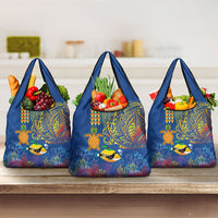 Hawaii Ocean Grocery Bag Pineapple Turtle and Mango Reef Triggerfish and Kakau Tattoo LT03 3-pack One Size Multicolor - Polynesian Pride