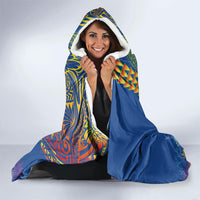 Hawaii Ocean Hooded Blanket Pineapple Turtle and Mango Reef Triggerfish and Kakau Tattoo LT03 - Polynesian Pride