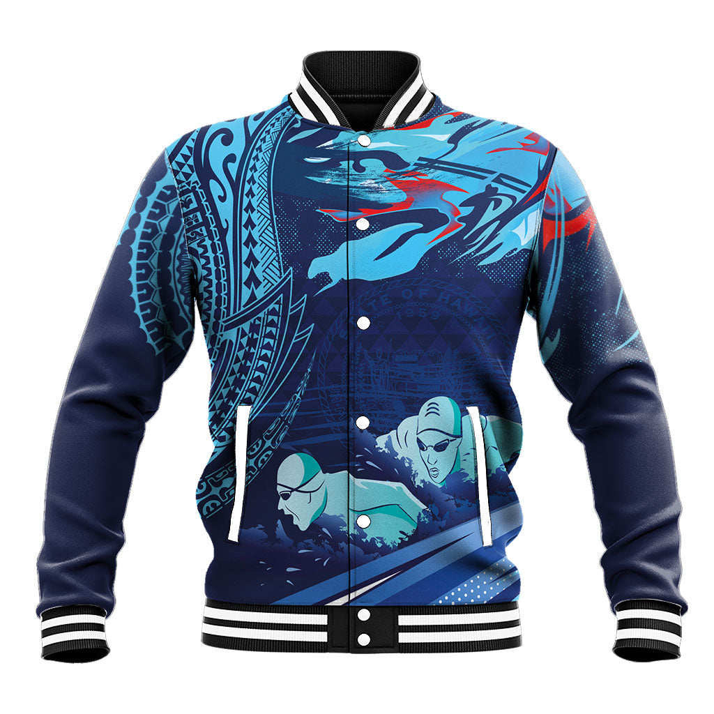 Personalized Hawaii Swimming Baseball Jacket Tribal Sporty Style LT03 Unisex Multicolor - Polynesian Pride