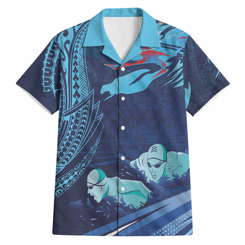 Personalized Hawaii Swimming Hawaiian Shirt Tribal Sporty Style