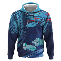 Personalized Hawaii Swimming Hoodie Tribal Sporty Style LT03 Pullover Hoodie Multicolor - Polynesian Pride
