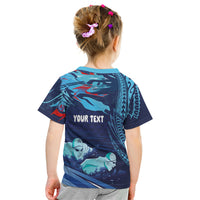 Personalized Hawaii Swimming Kid T Shirt Tribal Sporty Style LT03 - Polynesian Pride