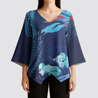 Personalized Hawaii Swimming Kimono Sleeve Blouse Tribal Sporty Style LT03 - Polynesian Pride
