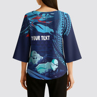 Personalized Hawaii Swimming Kimono Sleeve Blouse Tribal Sporty Style LT03 - Polynesian Pride