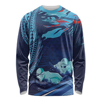Personalized Hawaii Swimming Long Sleeve Shirt Tribal Sporty Style LT03 Unisex Multicolor - Polynesian Pride
