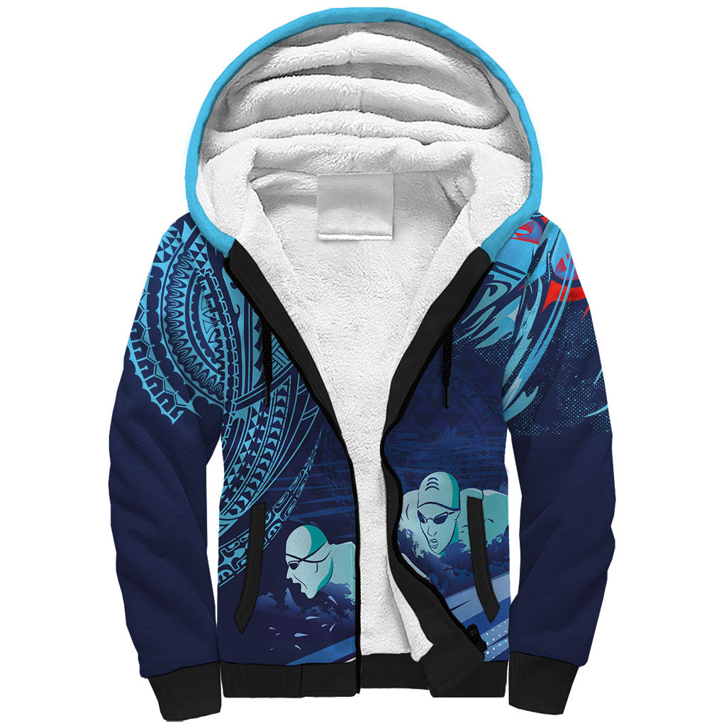 Personalized Hawaii Swimming Sherpa Hoodie Tribal Sporty Style LT03 Unisex Multicolor - Polynesian Pride