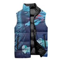 Personalized Hawaii Swimming Sleeveless Puffer Jacket Tribal Sporty Style LT03 - Polynesian Pride