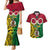 Vanuatu Couples Matching Mermaid Dress and Hawaiian Shirt Pig Tusk Mix Maori Pattern and Namele Leaf LT03 Red - Polynesian Pride