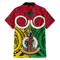 Vanuatu Family Matching Summer Maxi Dress and Hawaiian Shirt Pig Tusk Mix Maori Pattern and Namele Leaf LT03 - Polynesian Pride