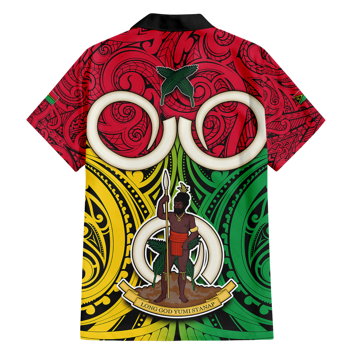 Vanuatu Family Matching Tank Maxi Dress and Hawaiian Shirt Pig Tusk Mix Maori Pattern and Namele Leaf LT03 - Polynesian Pride