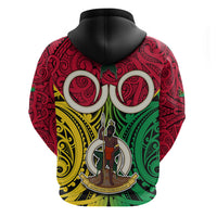 Vanuatu Hoodie Pig Tusk Mix Maori Pattern and Namele Leaf LT03 - Polynesian Pride