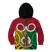 Vanuatu Kid Hoodie Pig Tusk Mix Maori Pattern and Namele Leaf LT03 - Polynesian Pride