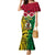 Vanuatu Mermaid Dress Pig Tusk Mix Maori Pattern and Namele Leaf LT03 Women Red - Polynesian Pride