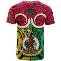 Vanuatu T Shirt Pig Tusk Mix Maori Pattern and Namele Leaf LT03 - Polynesian Pride