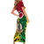 Personalised Vanuatu Short Sleeve Bodycon Dress Pig Tusk Mix Maori Pattern and Namele Leaf LT03 - Polynesian Pride