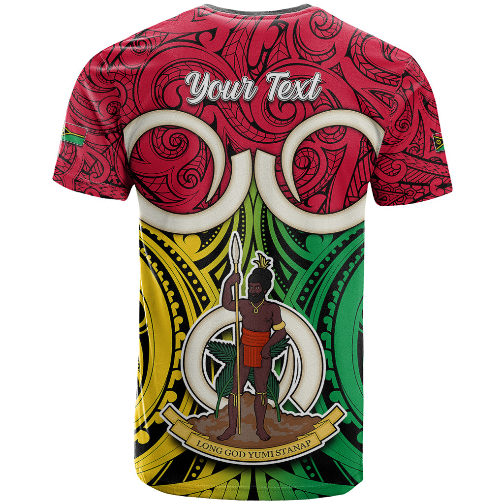 Personalised Vanuatu T Shirt Pig Tusk Mix Maori Pattern and Namele Leaf LT03 - Polynesian Pride