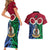 Vanuatu Shefa Province Couples Matching Short Sleeve Bodycon Dress and Hawaiian Shirt Pig Tusk Mix Maori Pattern and Namele Leaf LT03 - Polynesian Pride