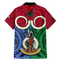Vanuatu Shefa Province Family Matching Tank Maxi Dress and Hawaiian Shirt Pig Tusk Mix Maori Pattern and Namele Leaf LT03 - Polynesian Pride